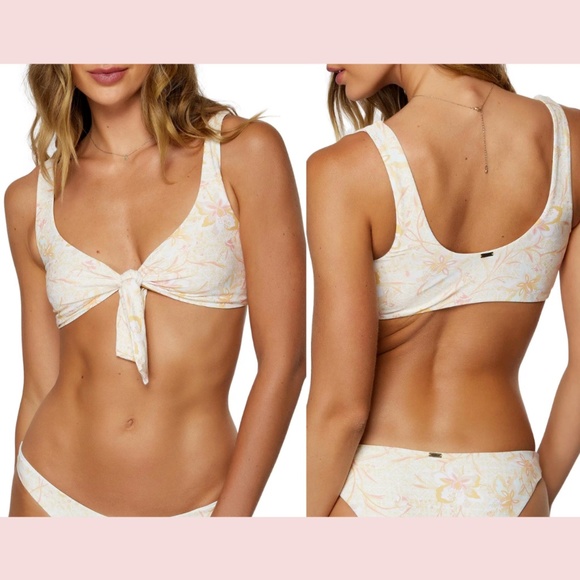 NWT $55 O'Neill [ Medium ] Sydney Mavericks Bikini‎ Top in Straw Yellow - Picture 1 of 15